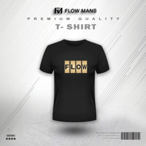 Premium Cotton T-shirt  Black Flow Design