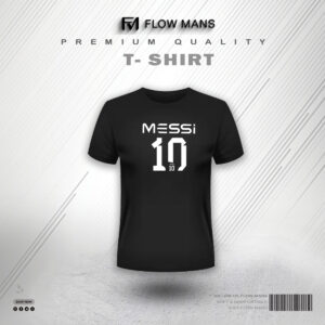 Premium Cotton T-shirt Black color Messi Design