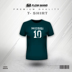 Premium Cotton T-shirt Bottle Green Messi Design