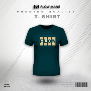 Premium Cotton T-shirt Bottle Green Color Flow Design